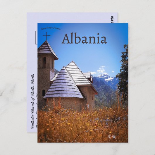 Katholieke Thetische Kerk in het district Shkodër  Briefkaart (Voorkant / Achterkant)