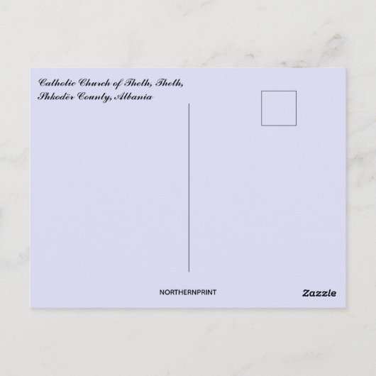 Katholieke Thetische Kerk in het district Shkodër  Briefkaart (Achterkant)