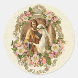 katholieke traditionele bruinbruiddas ronde sticker