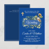 Katholieke trouwuitnodigingen bloemig elegant mode (Voorkant / Achterkant)