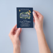Katholieke trouwuitnodigingen bloemig elegant mode flyer (Hand)