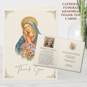 Katholieke uitvaart dank je wel Gebenedijde Maria Notitiekaartje