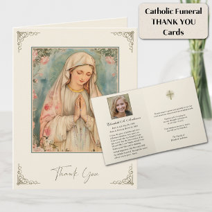 Katholieke uitvaart dank je wel Gebenedijde Maria Notitiekaartje