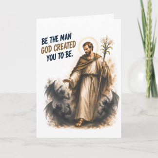 Katholieke verjaardagskaart Sint-Jozef Kaart