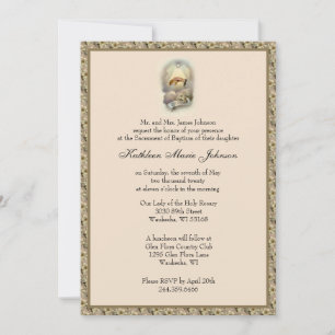 Katholieke Vintage Baptisme Christening Traditiona Kaart