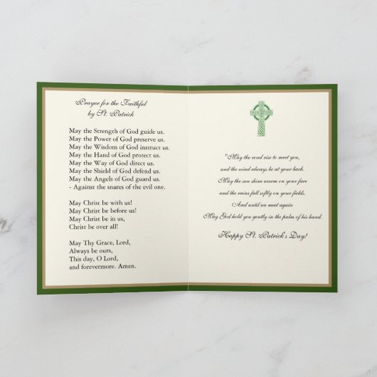 Katholieke Vriendschap St Patrick's Day Shamrocks Kaart (Binnen)