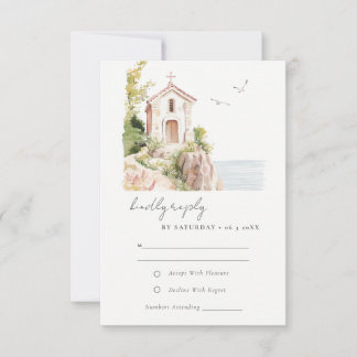 Katholieke Waterverf bruiloft RSVP Kaartje
