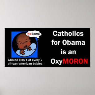 Katholieken voor Obama OxyMoron Poster