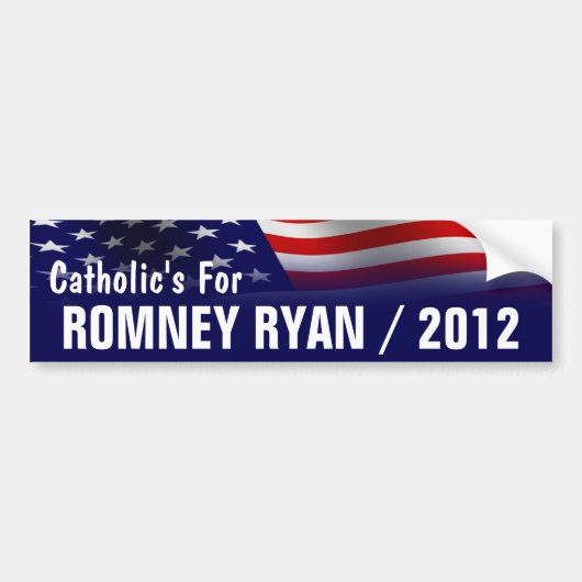 Katholieke's Voor Romney Ryan 2012 Bumpersticker (Voorkant)