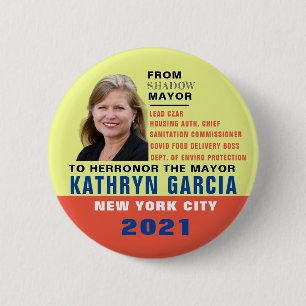 Kathryn Garcia voor de burgemeester van NYC 2021 Ronde Button 5,7 Cm