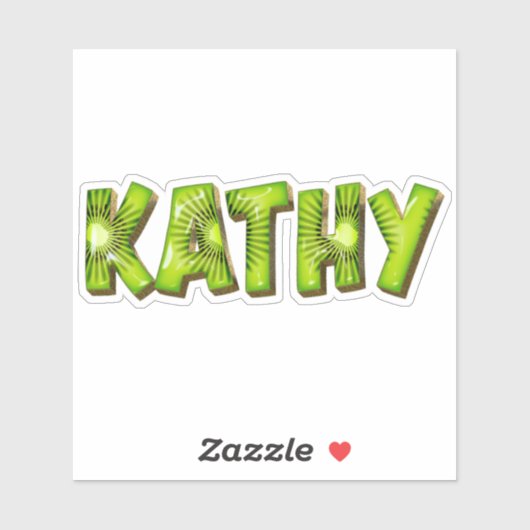 Kathy Name Kiwi Design Autocollants (Feuille)