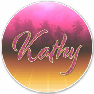 Kathy Prénom Golden Pink Autocollant Autocollant