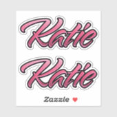 Katie autocollant décoloré rose Stickerset (Feuille)
