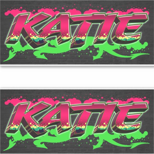 Katie Vorname Name Graffiti Aufkleber Sticker (Voorkant)