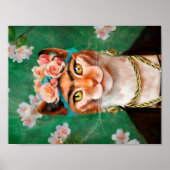 katje Frida met bloemen Poster (Voorkant)