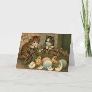 Katje Pasen van de kat kleurde het Geschilderde Feestdagen Kaart