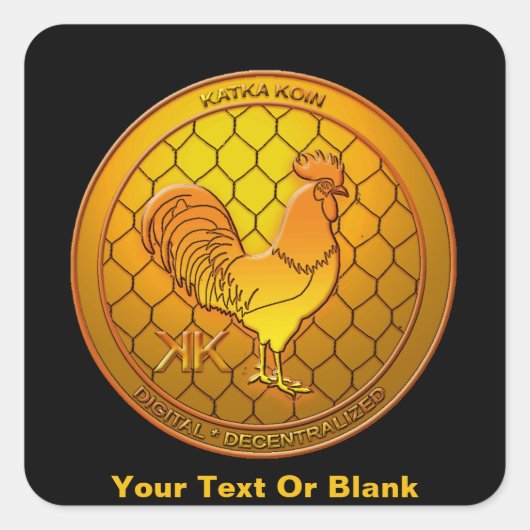 KatkaKoin Cryptocurrency ICO Vierkante Sticker (Voorkant)