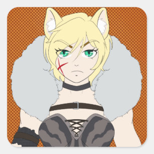 Katlin-chan Vierkante Sticker