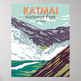 Katmai Nationaal Park Tienduizend roken  Poster