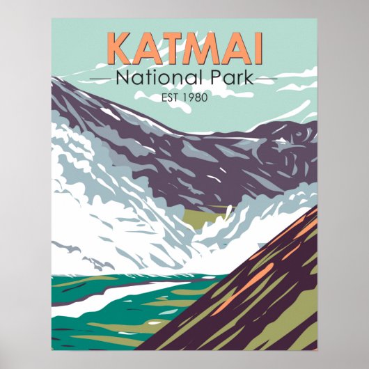 Katmai Nationaal Park Tienduizend roken Poster (Voorkant)