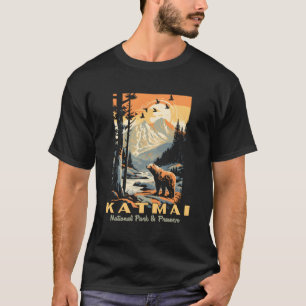 Katmai Nationaal Park WPA Poster Stijl Alas T-shirt