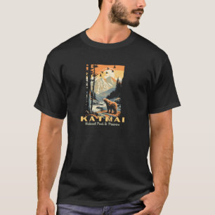 Katmai Nationaal Park WPA Poster Stijl Alas T-shirt
