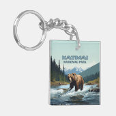 Katmai National Park Alaska Beer Brooks River Sleutelhanger (Voorkant Links)
