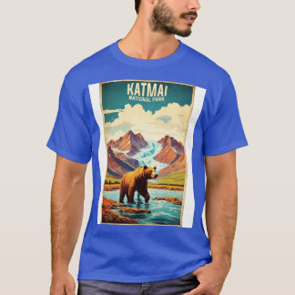 Katmai National Park Alaska Verenigde Staten Vinta T-shirt