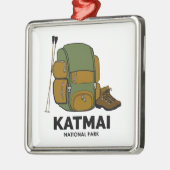 Katmai National Park Backpack Metalen Ornament (Links)
