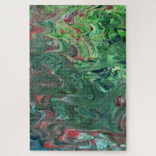 Katmandu 2 Puzzle Abstrait Vert Sauvage
