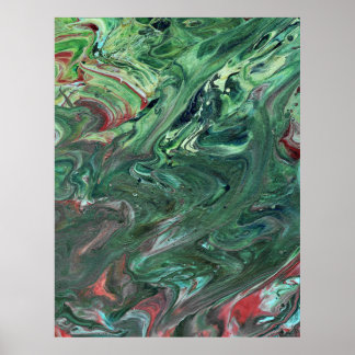 Katmandu 3 betoverende groene Abstracte Poster Pri