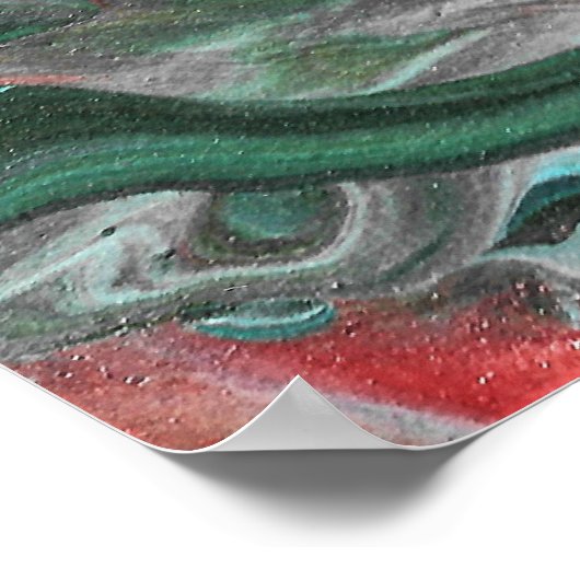 Katmandu 3 Poster vert et hypnotisant imprimé Abst (Coin)