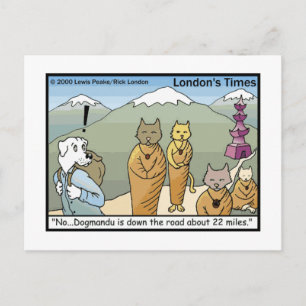 Katmandu & Dogmandu Cartoon Grappige Prentbriefkaa Briefkaart