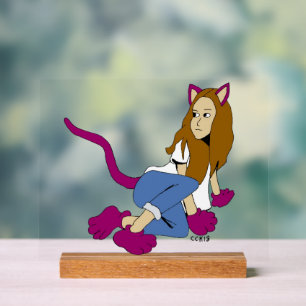 katmeisje acryl bord
