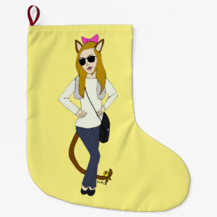 katmeisje grote kerstsok