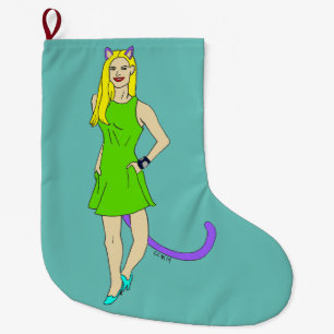 katmeisje grote kerstsok