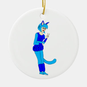 katmeisje keramisch ornament
