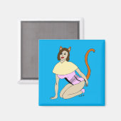 katmeisje magneet (Voorkant / Achterkant)