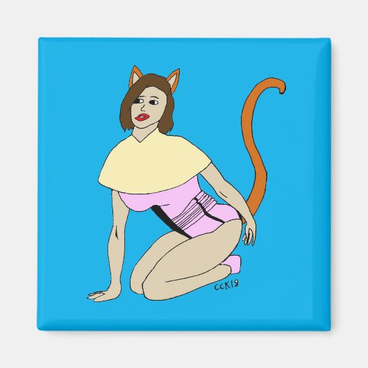 katmeisje magneet (Voorkant)