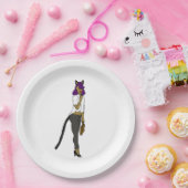 katmeisje papieren bordje (Feest)