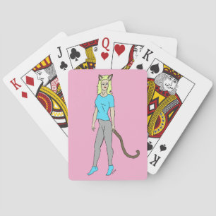 katmeisje pokerkaarten