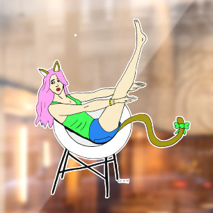 katmeisje raamsticker