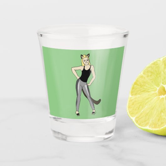 katmeisje shot glas (Voorkant)