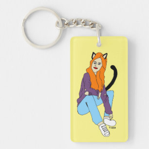 katmeisje sleutelhanger