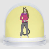 katmeisje sneeuwbol (Voorkant)