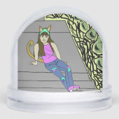 katmeisje sneeuwbol (Voorkant)