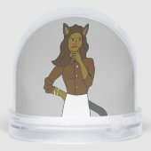 katmeisje sneeuwbol (Achterkant)