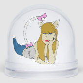 katmeisje sneeuwbol (Voorkant)