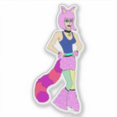 katmeisje sticker (Voorkant)