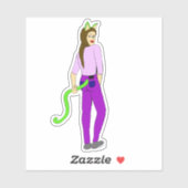 katmeisje sticker (Vel)